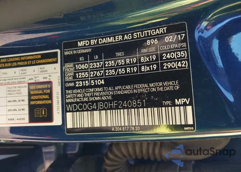 2017 Mercedes-Benz Glc 300 z USA, uszkodzony, nr VIN WDC0G4JB0HF240851